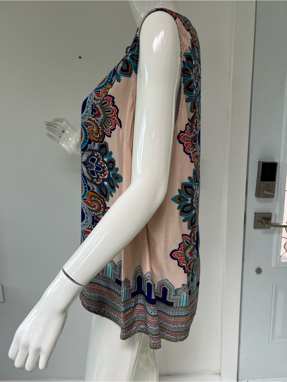 Women’s Boho Paisley Print Sleeveless Blouse Tunic Top summer wear XL - Picture 4 of 6